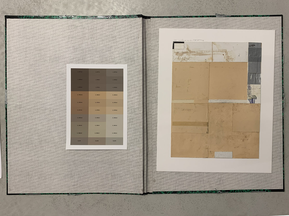 Excavation #2 next to a digital test print of possible values